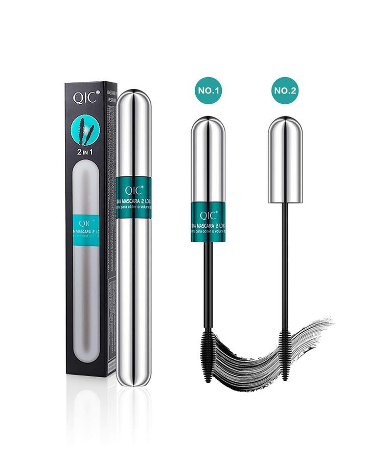4D Silk Fiber Lash Mascara, 2 in 1 Mascara For Natural Lengthening And Thickening Effect(Pack of Dark Cyan)