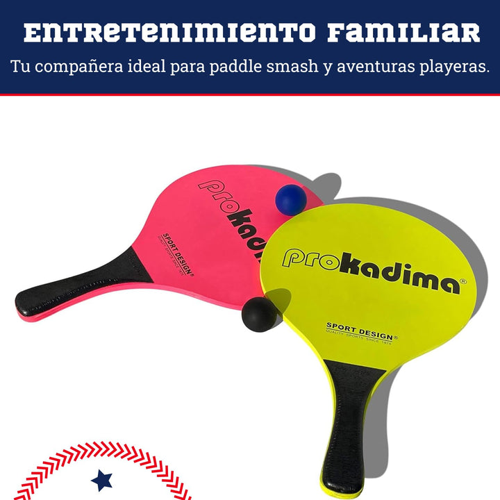 Beach Paddle Ball Replacement Balls - 6 High-Visibility Pickleball &amp; Smashball Compatible Balls | Colorful Kadima &amp; Pro Kadima Ball Replacement | 6 Small Paddle Balls in High Visibility Colors