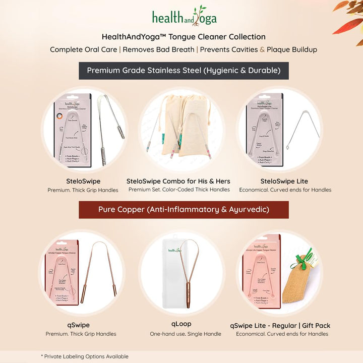 HealthAndYoga Surgical Grade Stainless Steel Tongue Cle