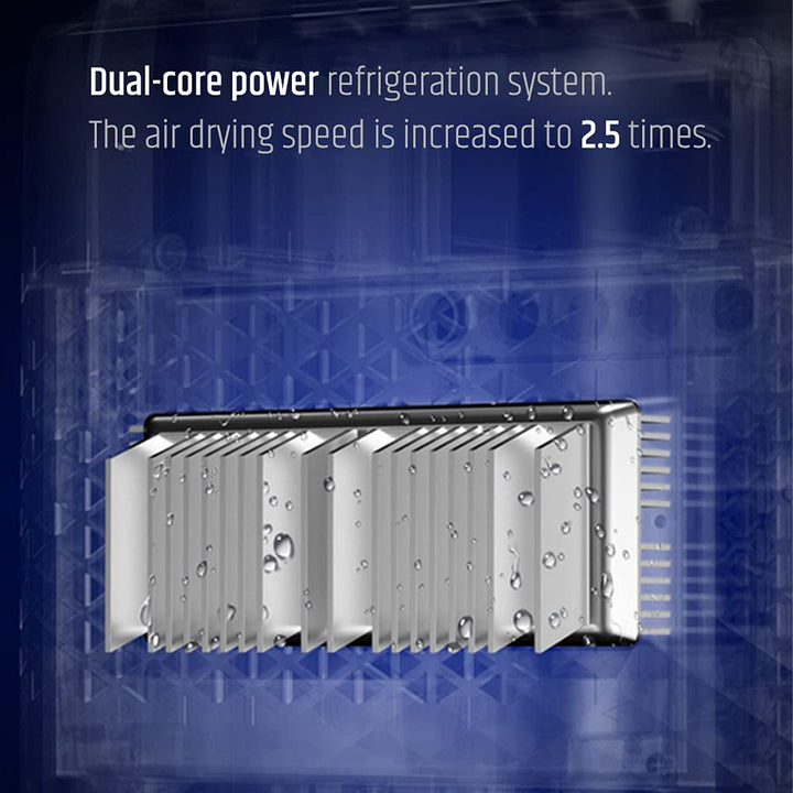 Quiet Dehumidifier with Drain Hose for Bedroom Bathroom Basements Garage RV Smart Shut Off 80 OZ 530 Sq.Ft Dual-core Power and Small Space