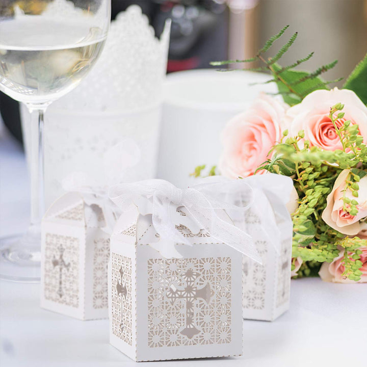 LEMESO Laser Cut Favor Boxes, 2x2x2in Small Gift Boxes 