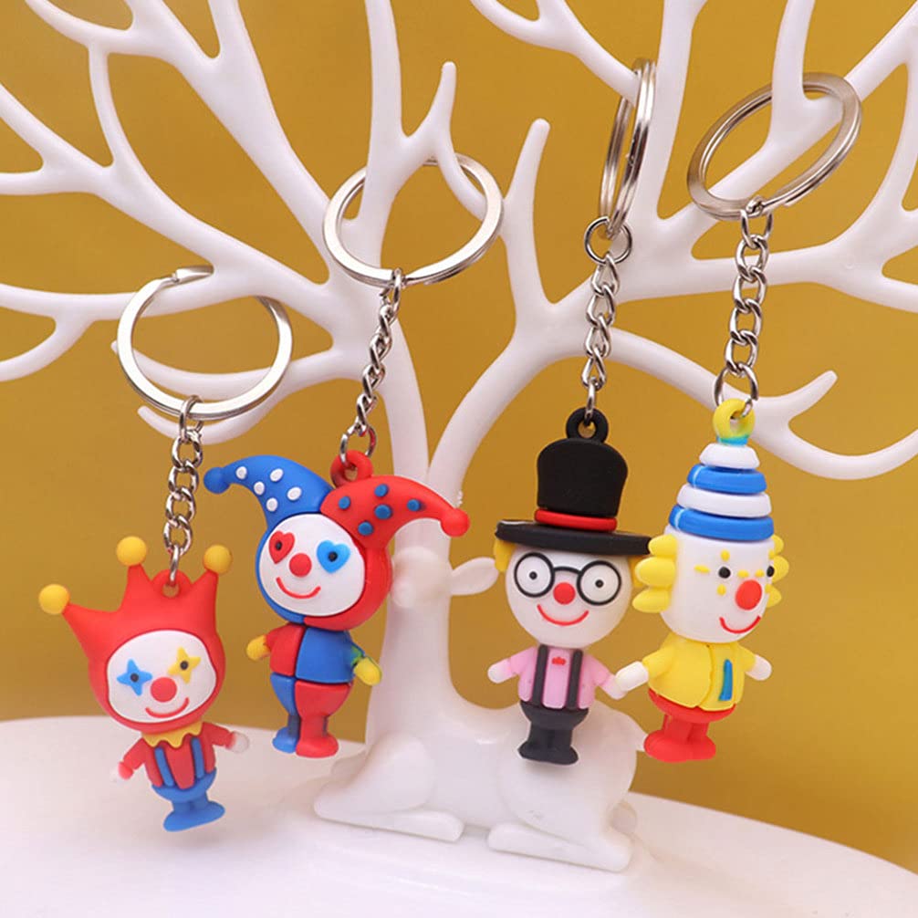 Clown Shape Key Chains Clown Doll Keychains Hand- made Keychains Pendant Backpack Charms, 12pcs