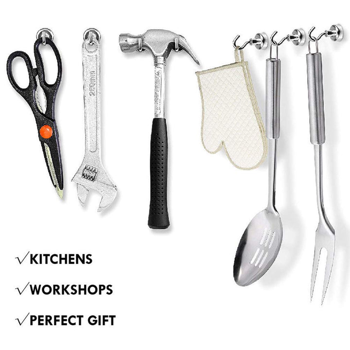 28LB Magnetic Hooks, N52 Strong Neodymium Magnets Hooks for Hanging, Earth Magnetic Hooks Heavy Duty for Refrigerator, Extra Cruise Hooks for Kitchen, Classroom, Workplace, Grill - 28PCS