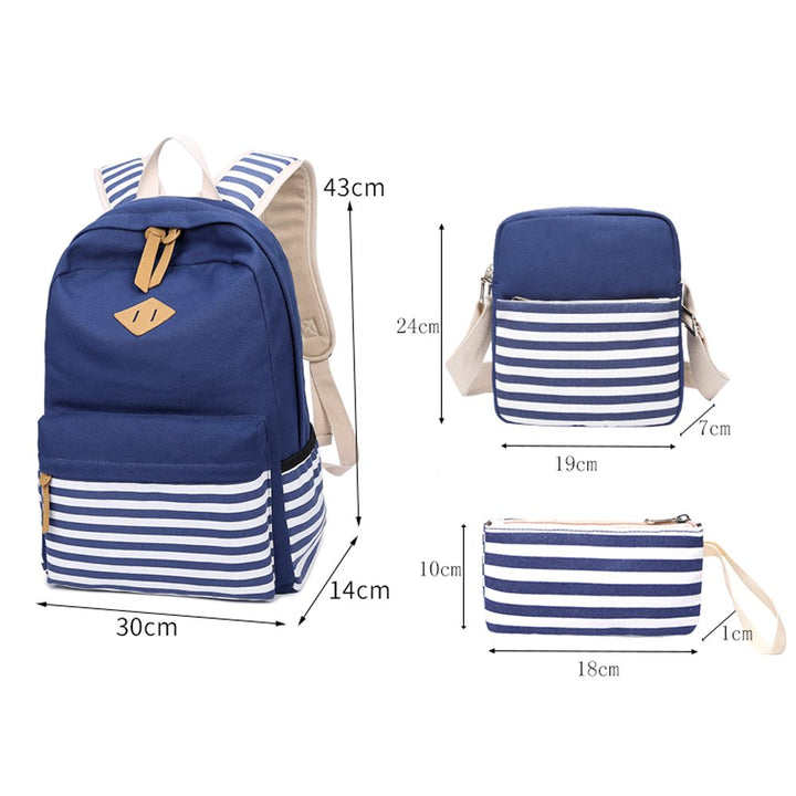Abshoo Causal Canvas Stripe Backpack Cute Lightweight T