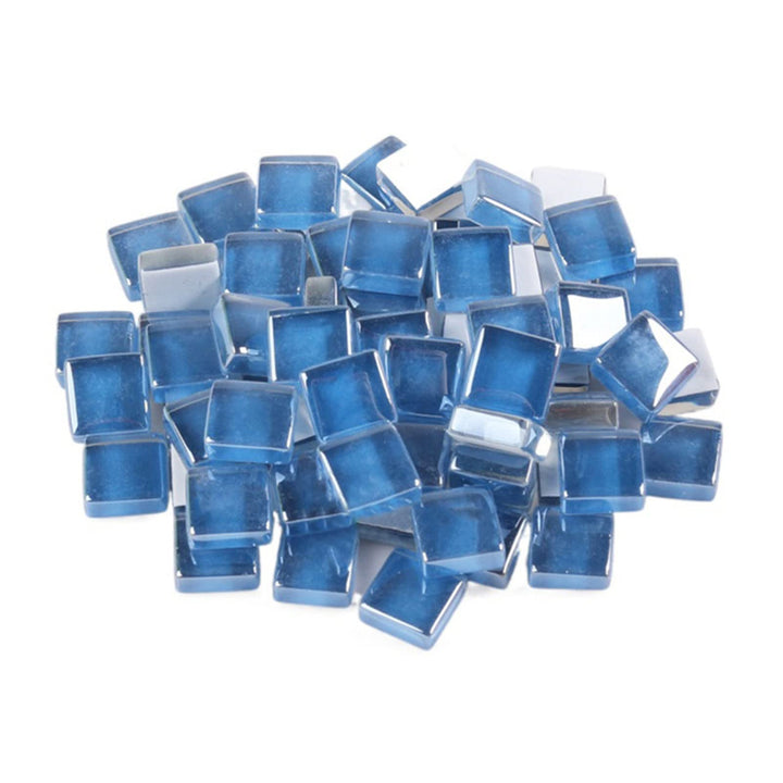 Mosaic Tiles - Crystal Glass Square Bulk Mosaic Tile Assortment - 1x1 cm Mixed Colors Glass Tile - 100pcs/100g Craft and Backsplash Tile (Iridescent Green)