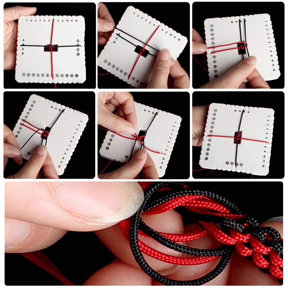 5 Pieces Braiding Disk Round Square Kumihimo Beading Cord Disc Braiding Braided Plate DIY Bracelet Loom Weaving Board (Round/Square Plate, White)