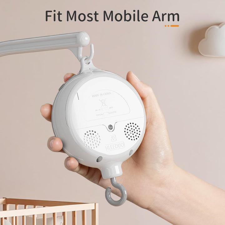 Crib Mobile Motor, Baby Music Box Spinner with 3 Modes(Spin Only, Music Only, Spin &amp; Music 0-100 Volume Control,35 Lullabies,Portable Sound Machine,Auto-Off 30 Minutes, Battery Operated