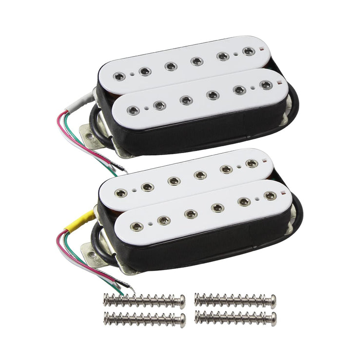 High Output Alnico 5 Electric Guitar Neck Pickup &amp; Bridge Pickup Humbucker Set White
