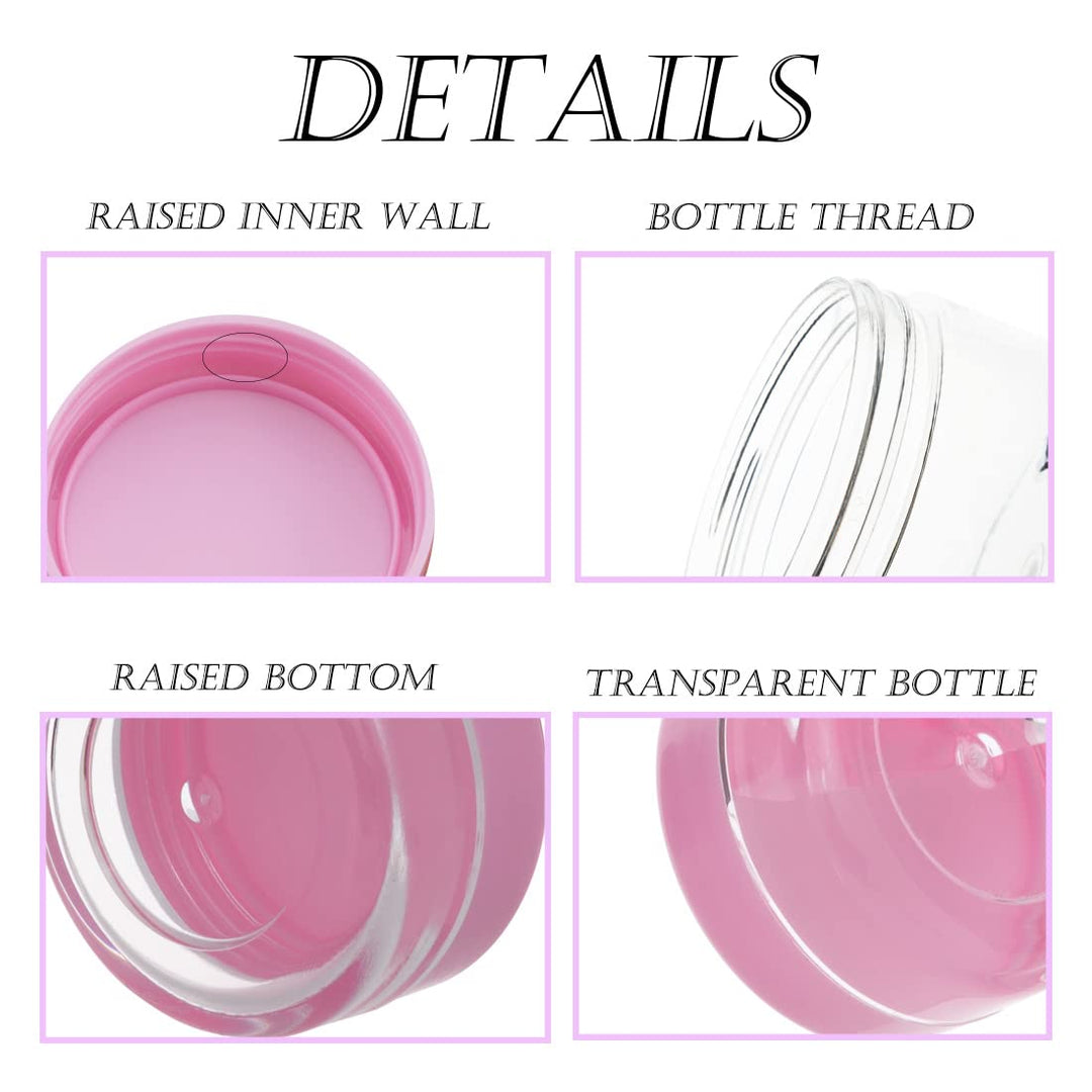 ZEJIA 3 Gram Sample Containers with Lids, 100 Count Tiny Sample Jars, 3ML Makeup Cosmetic Containers for Lip Balms, Lotion, Powder, Beauty Products(Pink Lids)