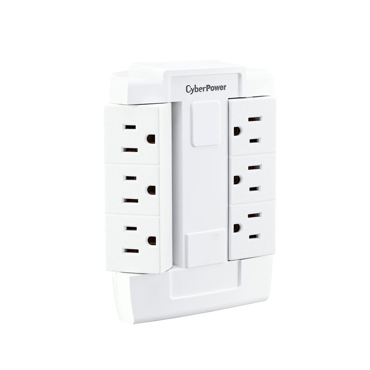 CyberPower GT600P 6 Outlet Swivel Grounded Wall Tap, Wh