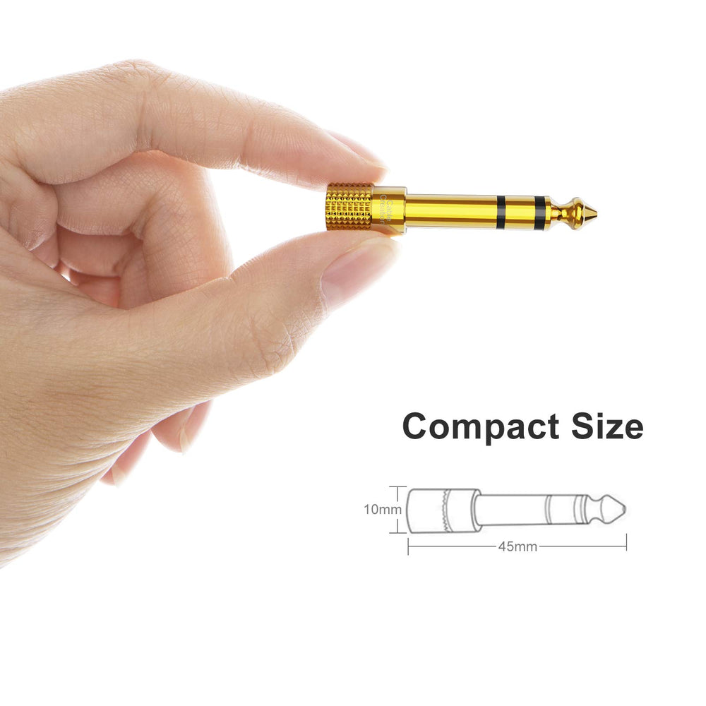 1/4'' to 1/8'' Headphone Audio Adapter, 6.35mm to 3.5mm Male to Female TRS Stereo Jack, Gold Plated Audio Jack Convertor for Cellphone,Speaker,Mic,iPod,Receiver,Guitar, Digital Piano