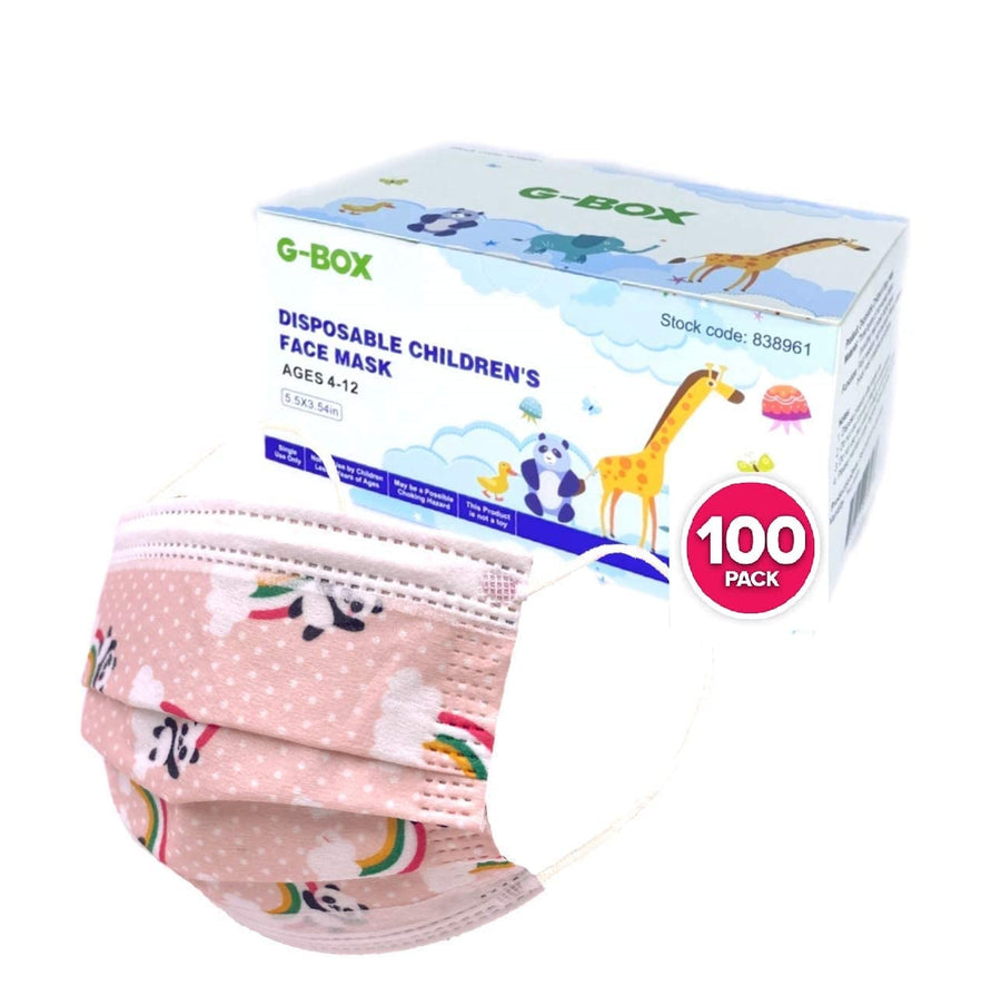 Children 3-Ply Disposable Face Masks Daily Use (Pink Panda, 50 pcs)