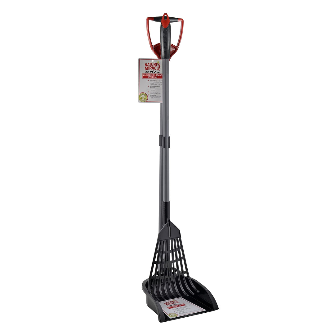 Nature&#39;s Miracle 2-in-1 Rake N’ Spade With Pan, Scoop, For Pet Cleanup