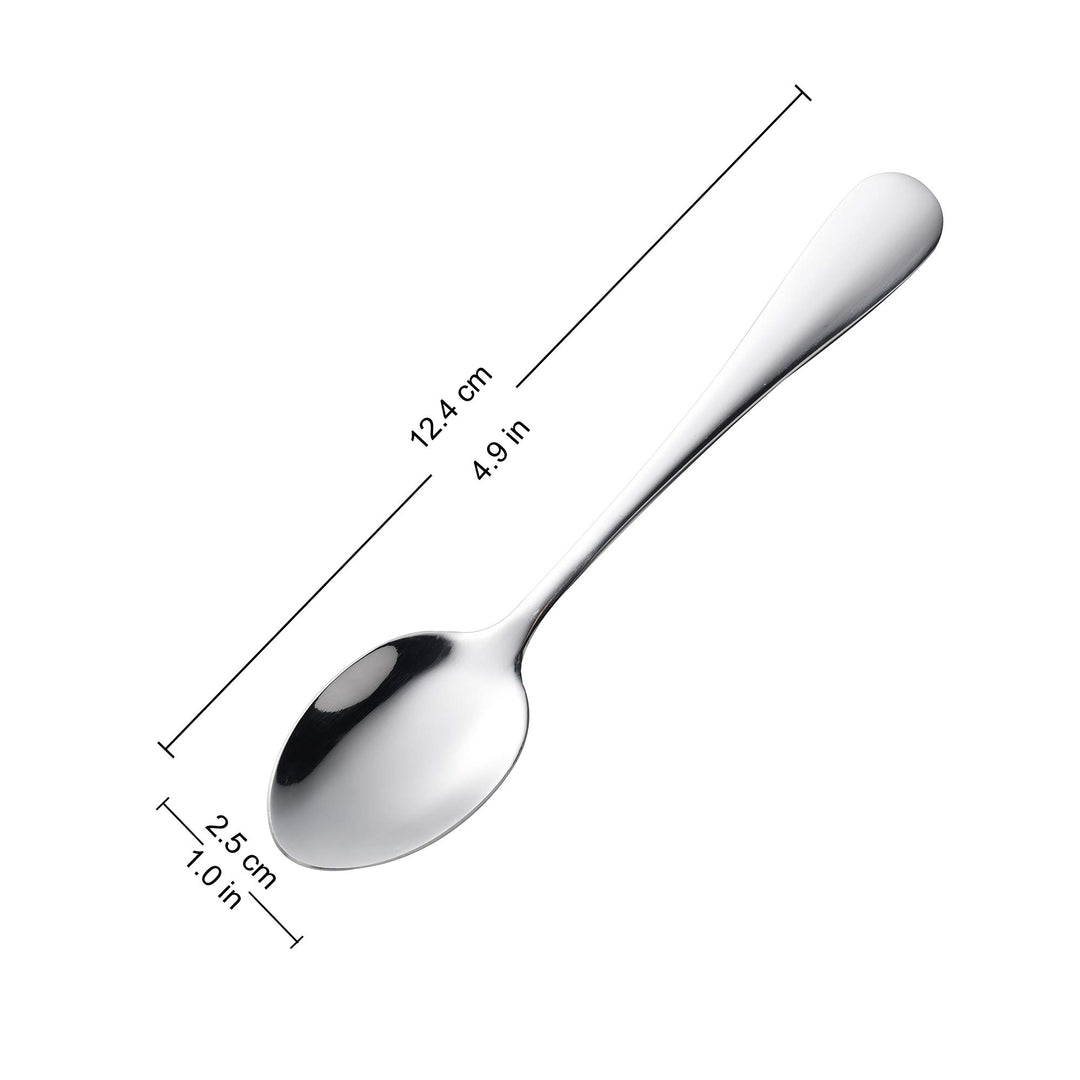 Dessert Small Teaspoons, 4.9 Inches Stainless Steel Mini Espresso Coffee Spoons, Specialty Demitasse Tiny Stirring Spoon Set of 8