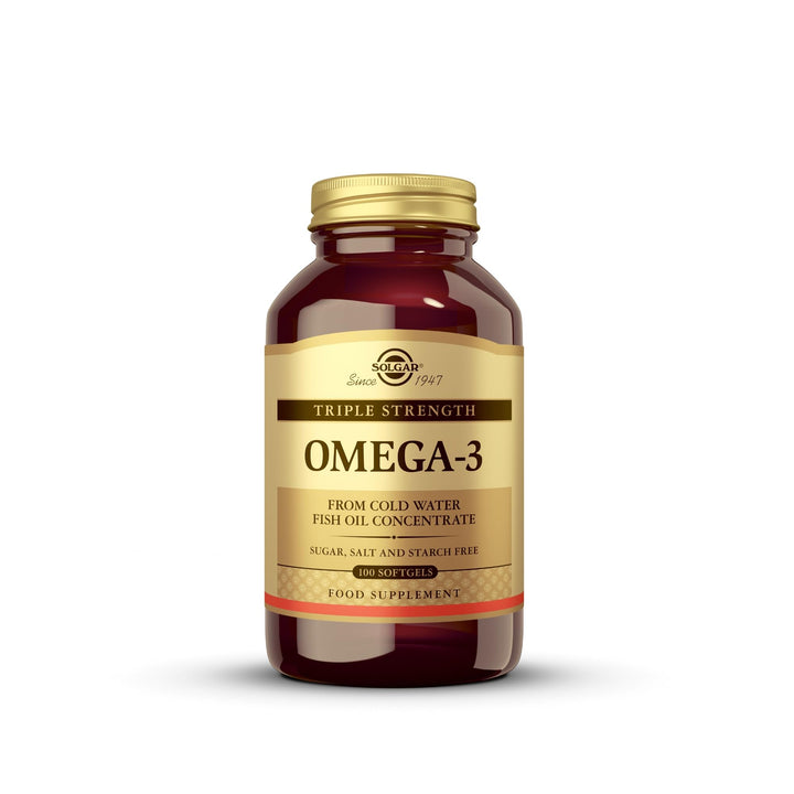 Solgar Triple Strength Omega-3 950 mg, 100 Softgels - Supports Cardiovascular, Joint &amp; Skin Health - Heart Healthy Supplement - Essential Fatty Acids - Non GMO, Gluten/ Dairy Free - 100 Servings