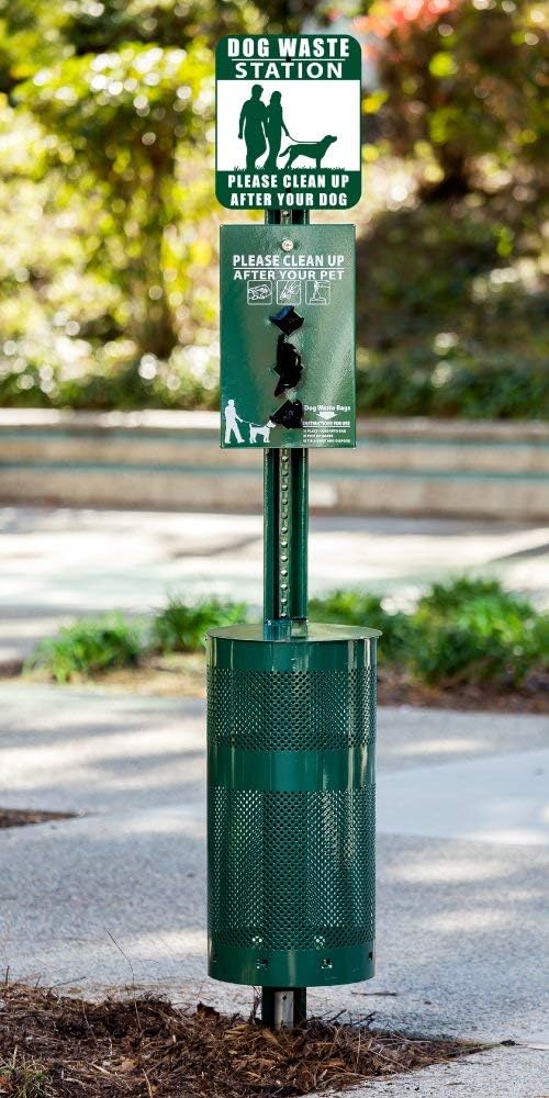 - Rust Proof Aluminum Dog Waste Station for Roll Bags (Most Popular Bags) - Free 400 Waste Bags & 25 can Liners - Over 500k Sold in USA (Green)