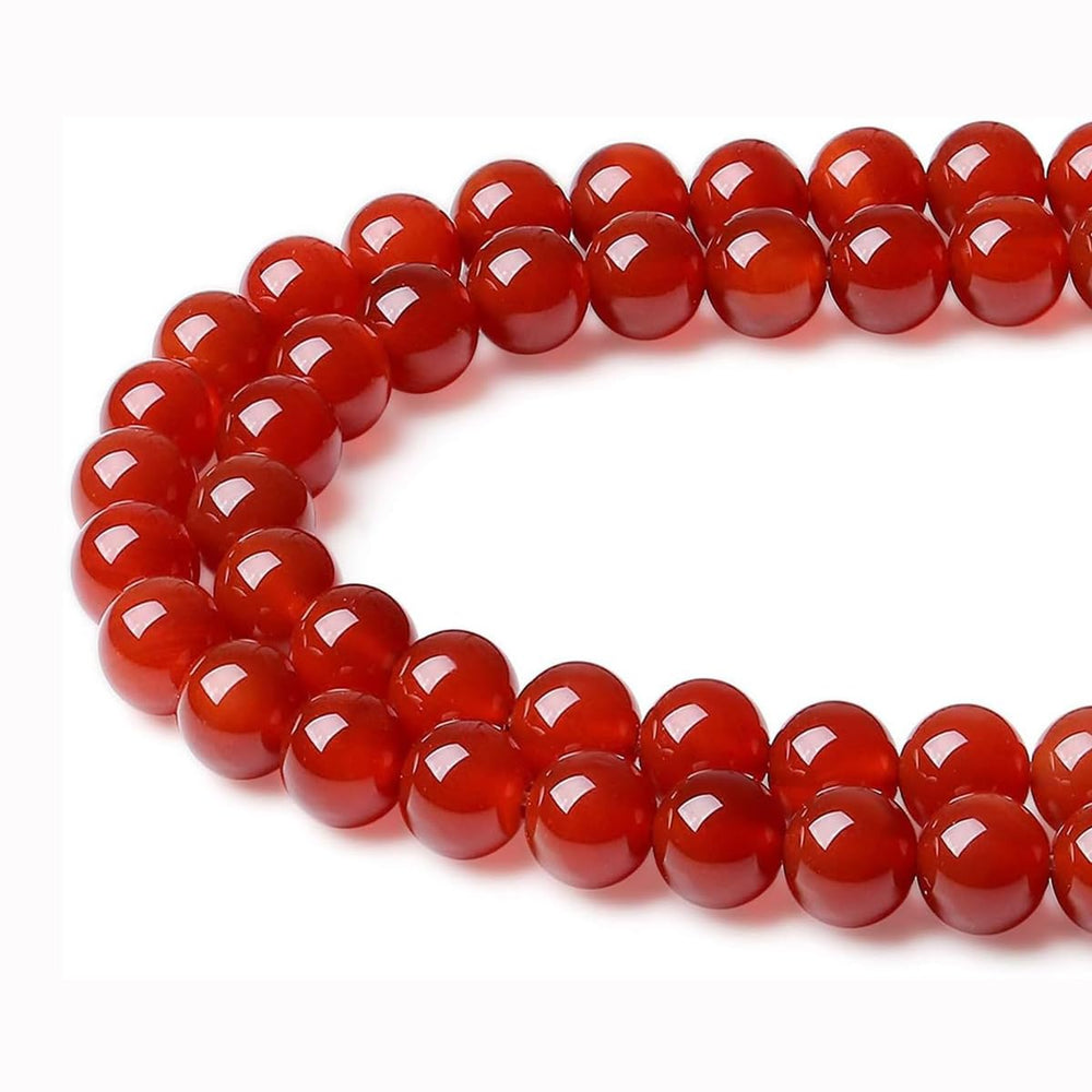 45pcs 8mm Natural Red Agate Beads Round Loose Gemstone Beads for Jewelry Making DIY Bracelet Necklace