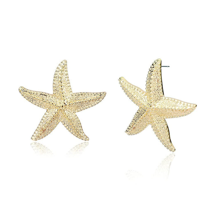Halloween Statement Big Starfish Earrings Gold Star Earrings for Women Fashion Jewelry Casual Women Accessories for Bridesmaids Gift and Women(Gold)