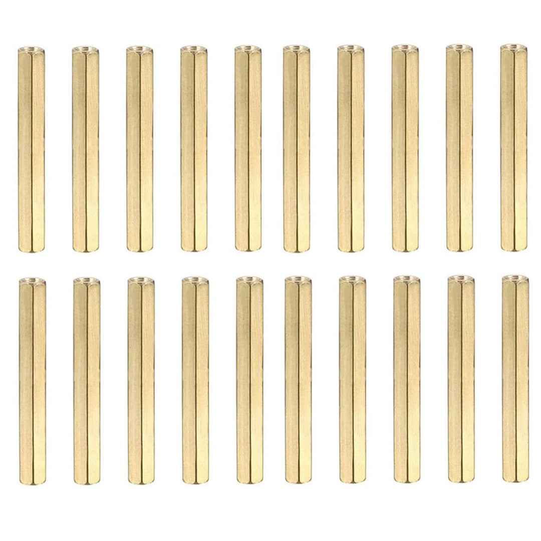 Female to Female Thread Spacer Screws Brass Hex Standoff M3 x 50mm PCB Pillar for Drone Quadcopter, Computer &amp; Circuit Board, Pack of 20