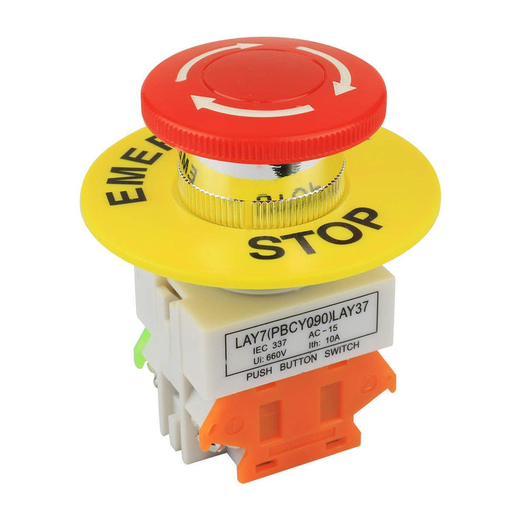 MEETOOT 2pcs Emergency Stop Push Button Switch AC 660V 