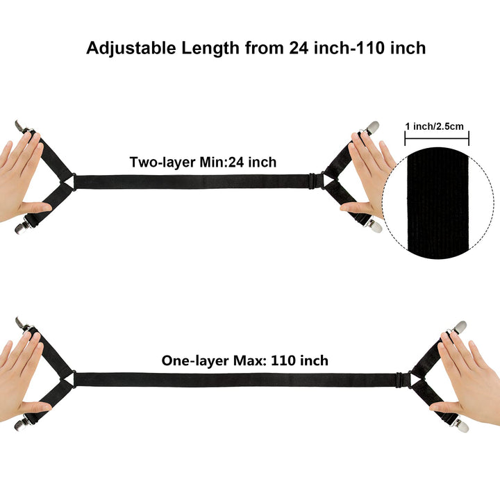 Attmu Bed Sheet Straps, 2 Pack Fitted Bed Sheet Fastene