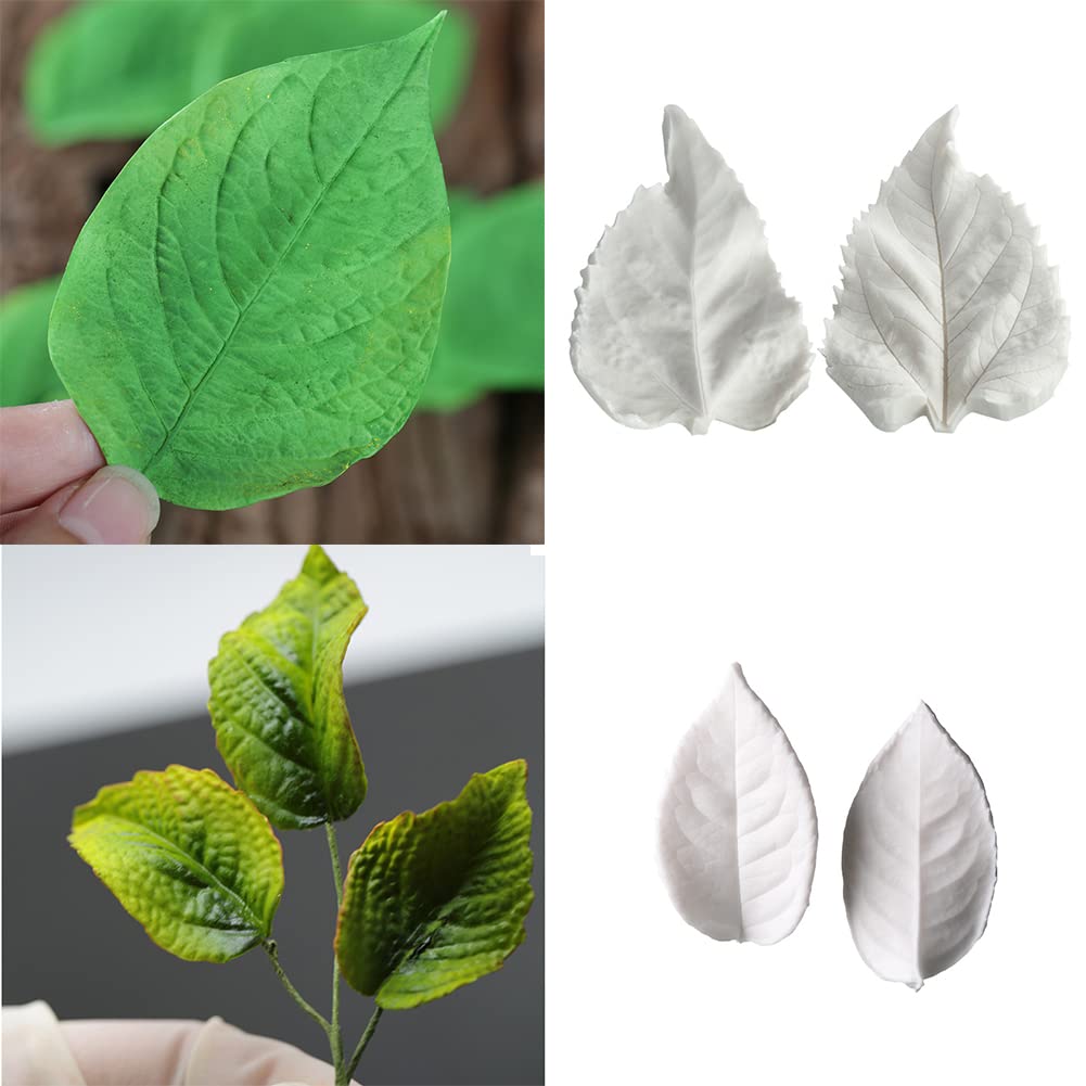 8Pcs Sugar Paste Leaf Veiners Fontant Mold Fondant Silicone Leaf Rose/Peony/Lily 3D Craft Tool