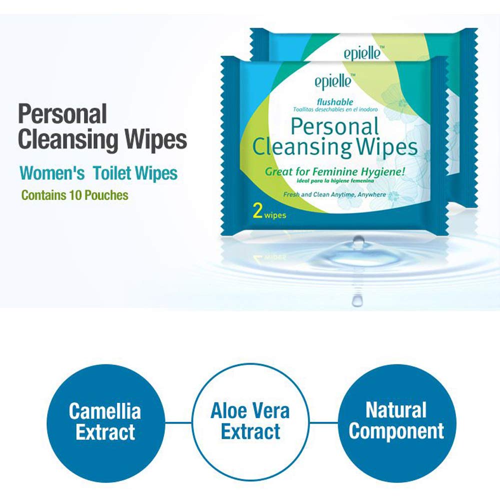 Epielle Personal Cleansing Wipes-20ct (2 Pack)