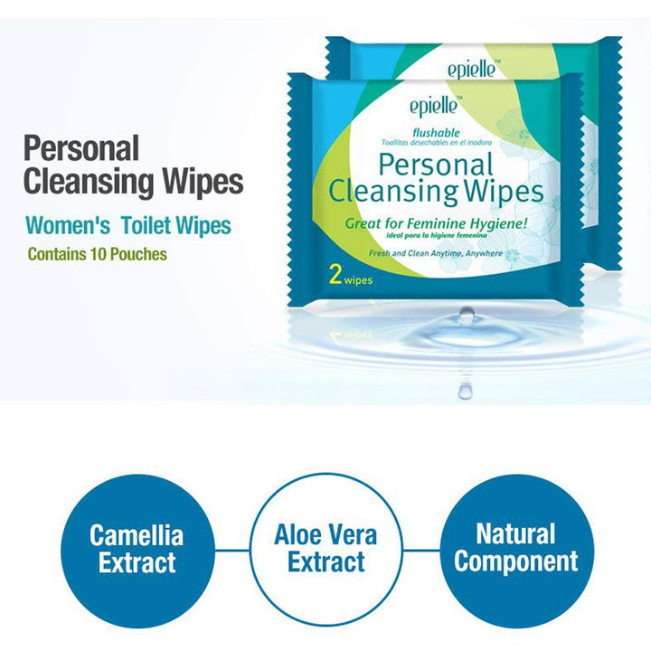 Epielle Personal Cleansing Wipes-20ct (2 Pack)