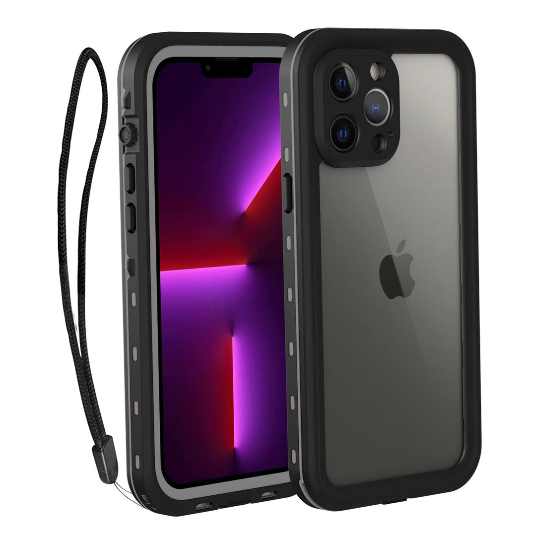 iPhone 13 Pro Max Waterproof Case, Built-in Screen Protector, Dust-Proof, Shockproof, Full Body Protection, 6.7 2021- Black