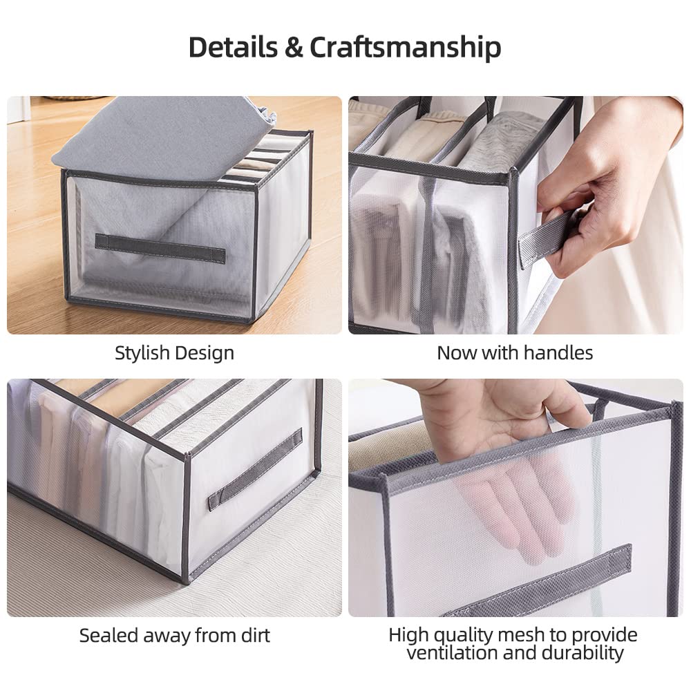 Wardrobe Clothes Organizer, 9 grids Closet Organizers and Storage, Dresser Drawer Organizers for Clothing,Pants Jeans Organizer,T-Shirts,Socks,Skirts,Jeans, Legging,Bra, Underwear for Closet