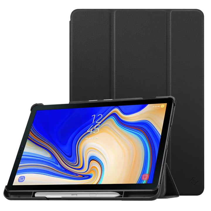 Slim Case for Samsung Galaxy Tab S4 10.5 2018 with S Pen Holder, Ultra Thin Tri-Fold Stand Cover with Auto Sleep/Wake for Samsung Tab S4 10.5 Inch Tablet SM-T830/T835/T837, Black