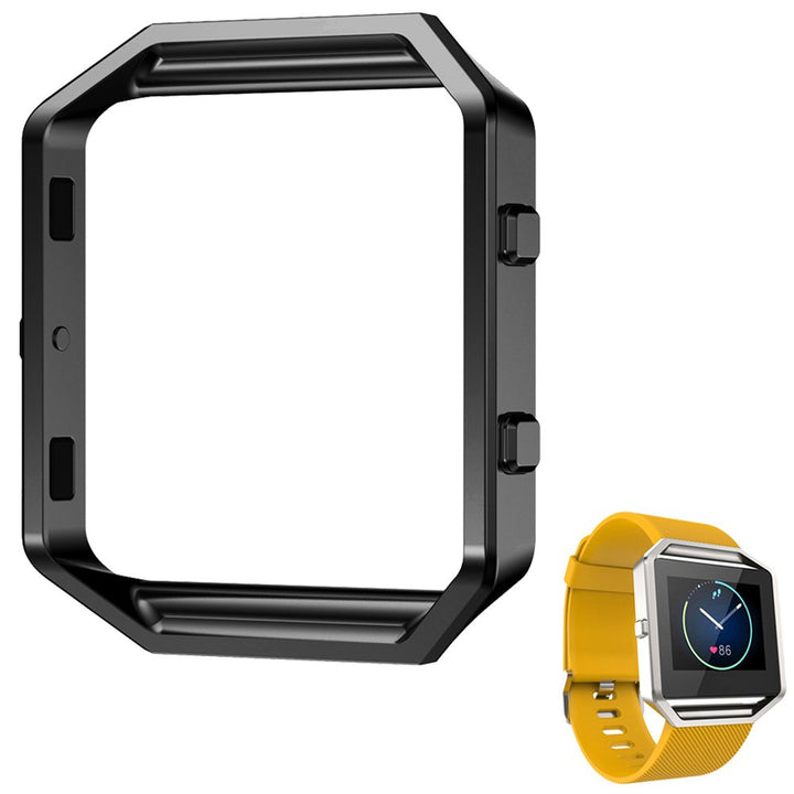 AISPORTS Fitbit Blaze Frame Black, Fitbit Blaze Accessory Frame Stainless Steel Metal Watch Frame Holder Shell Replacement Housing Protective Case Cover for Fitbit Blaze Smart Watch