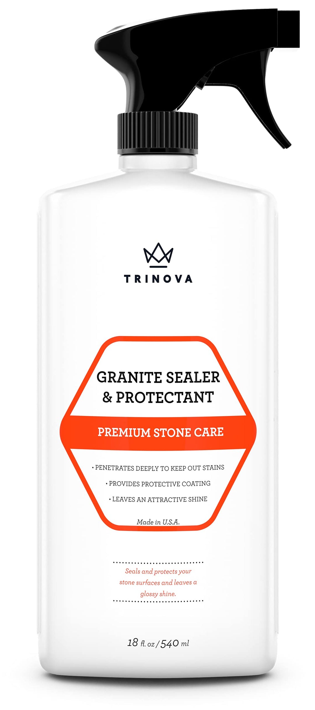 Granite Sealer &amp; Protector – Best Stone Polish, Protectant &amp; Care Product – Easy Maintenance for Clean Countertop Surface, Marble, Tile – No Streaks, Stains, Haze, or Spots - 18 fl oz