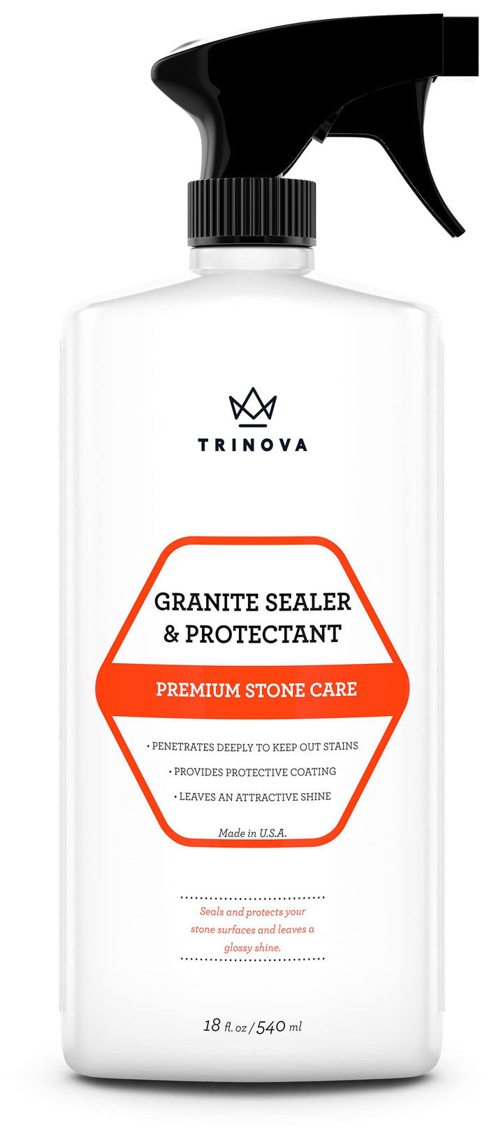 Granite Sealer &amp; Protector – Best Stone Polish, Protectant &amp; Care Product – Easy Maintenance for Clean Countertop Surface, Marble, Tile – No Streaks, Stains, Haze, or Spots - 18 fl oz