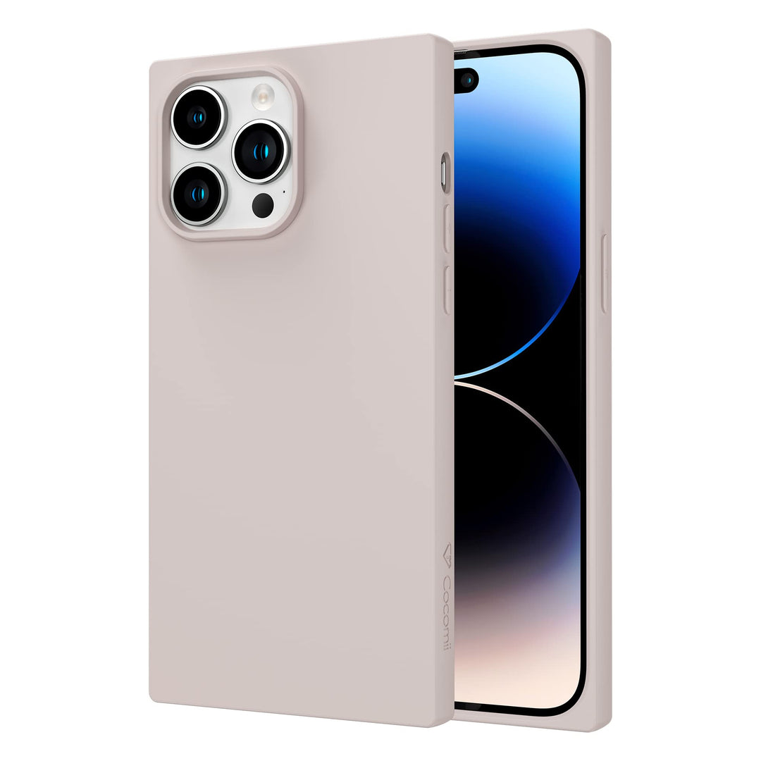 COCOMII - Rectangle Case Compatible with iPhone 13 Pro Max - Silicone Protective Phone Case for Women, Aesthetic Rectangle Edges, Matte, Microfiber Lining, Shockproof Scratch Resistant - Antique White