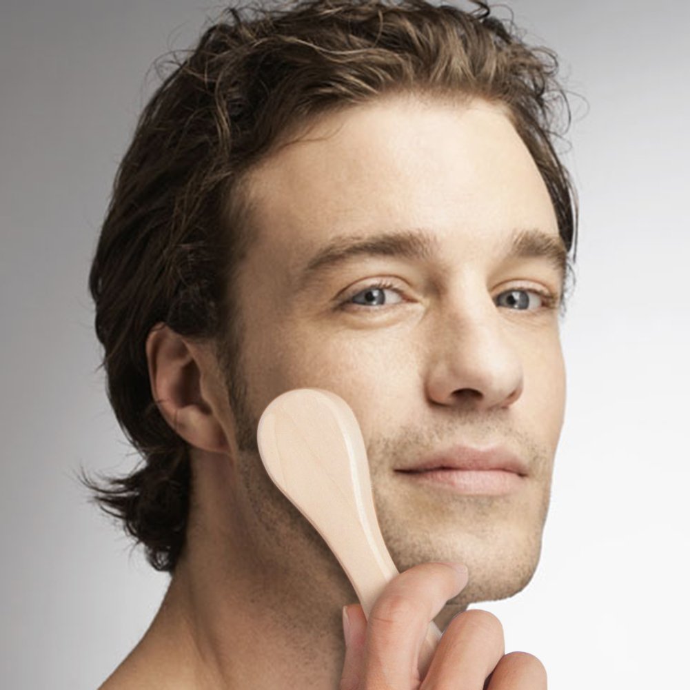 2pcs Natural Bristle Wood Handle Face Facial Skin Scrub Cleaner Cleansing Brush