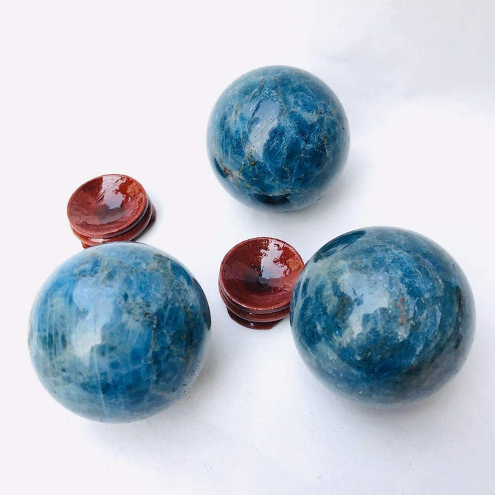 1pc 50MM New Natural Crystal Sphere Polished Energy Blue Apatite Crystal Balls for Home Decorative