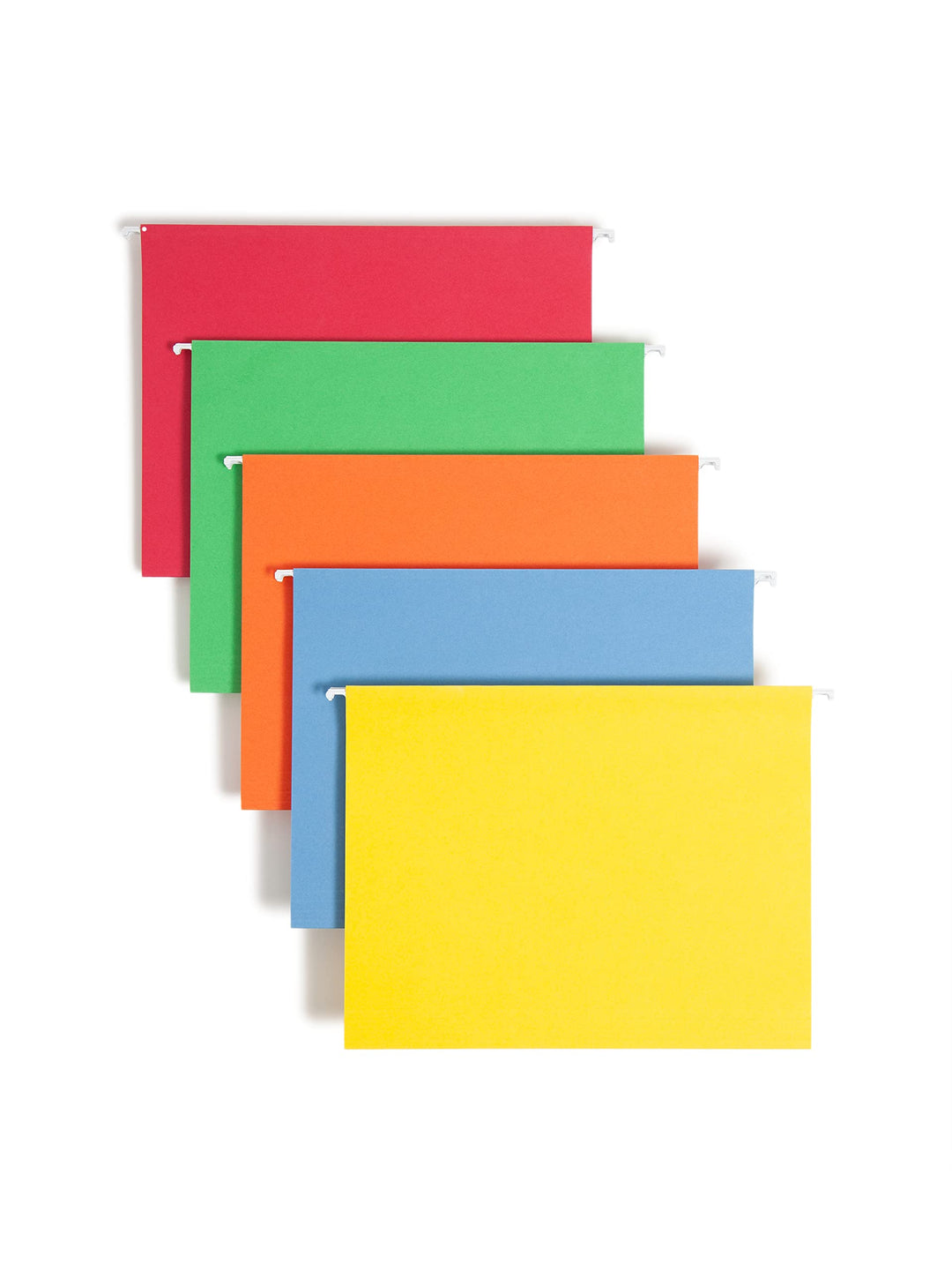 Hanging File Folders, Letter, 1/5 Cut Tab, Assorted Primary Colors, 25 Per Box (64059)