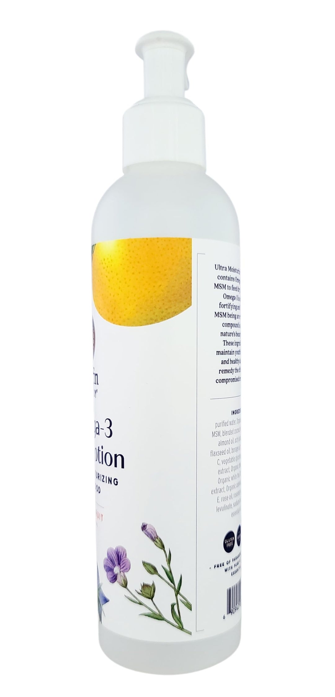 Omega-3 Body Lotion-Grapefruit Essential Oils and Organic MSM, Ultra Moisturizing, All Natural, Paraben Free, Sulfate Free 8 fl oz