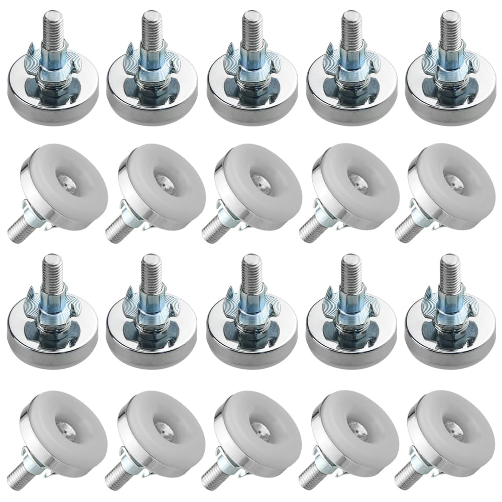 TOVOT 20PCS M8 Furniture Leveling Feet with T-Nuts 35×4