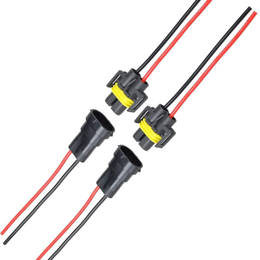 Fog Light Connector, 2 Sets H11 H9 H8 880 881 Adapter Female and Male Connector Pigtail Socket Wiring Harness for Headlight Fog Light