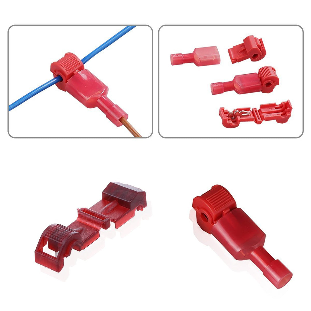 100Pcs (50 Pairs) Terminal Connectors T-Tap Quick Disconnect Wire Connectors Self-stripping Insulated Connectors 22-18 Gauge Female Spade Connector Quick Splice Wire Terminal Kit