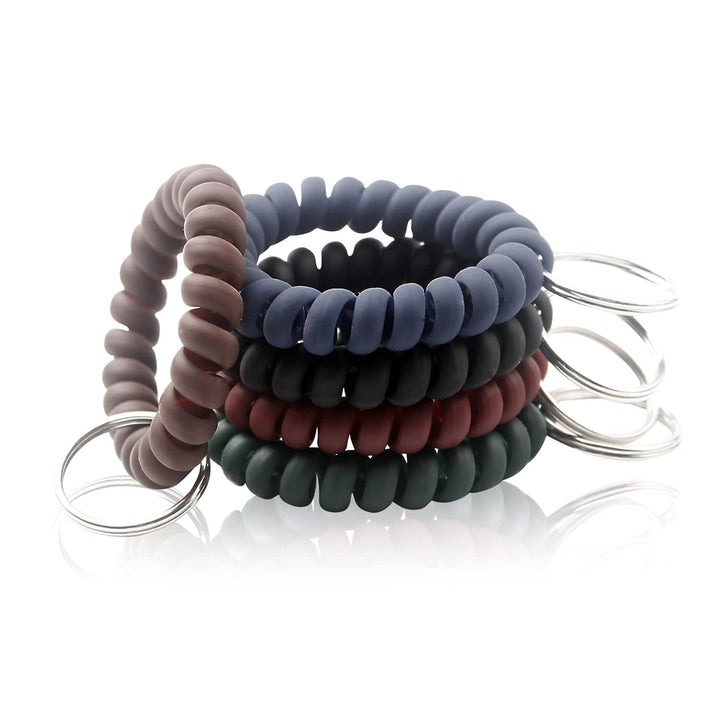 BIHRTC 5 Color Wrist Keychain Plastic Spring Flexible S