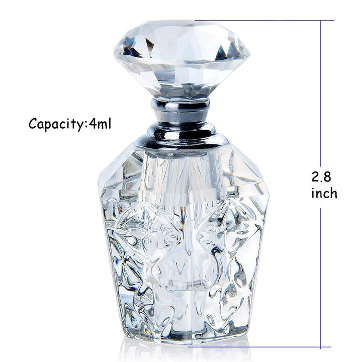 H&amp;D HYALINE &amp; DORA Clear Art Carved Crystal Empty Mini Refillable Perfume Bottle