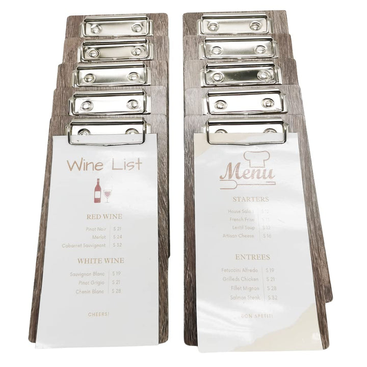 10-Pack Wood Check Presenters for Restaurants, Server Book, Menu Holder for Cafes, Wooden Clip Board, Cute Waitress Book Organizer, Server Note Pads, Guest Check Book 8 x 4 (Black)