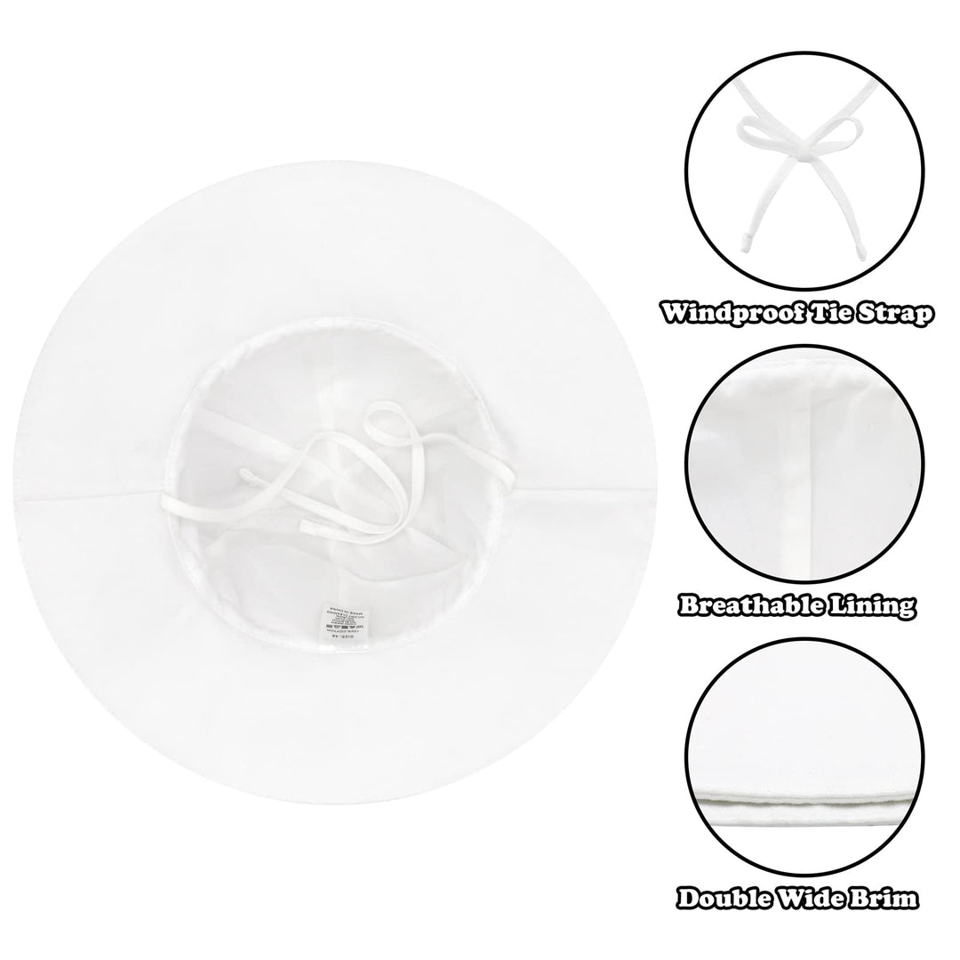 Baby Girl Sun Hat Summer Baby Hats UPF 50+Toddler Sun Hat Infant with Wide Brim Bucket Hat White 46cm/0-6 Months