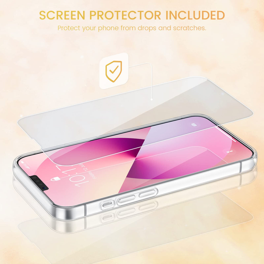 Caka Compatible for iPhone 14 Case, iPhone 13 Case Glit