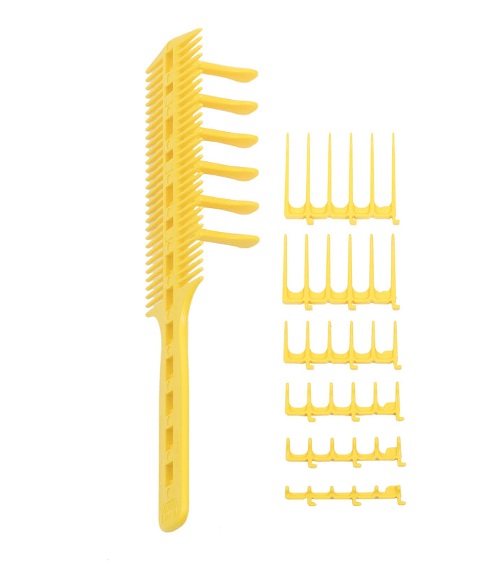 Scissor Clipper Over Comb Hair Cutting Tool - DIY Home Hair Cutting Guide Comb Set (Classic Set, Yellow)