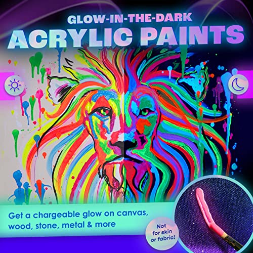 Glow in The Dark | Luminescent | Phosphorescent | Self-Luminous Paint - Set of 8