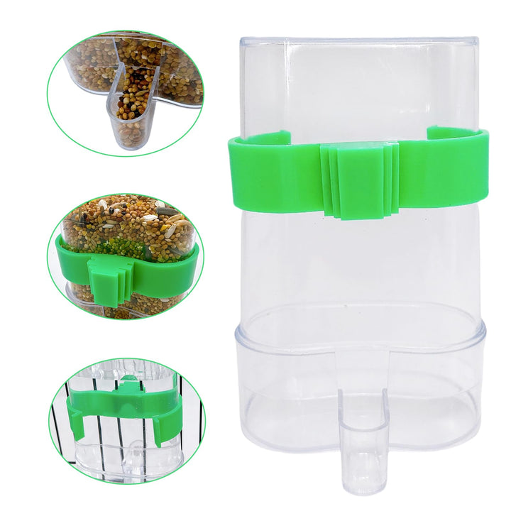 Bird Water Dispenser Parrot Water Feeder Bird Seed Container for Cage Parakeet Waterer Cockatiel Cage Accessories Automatic Feeding for Finch Lovebird Canary Small Birds(2Pcs)